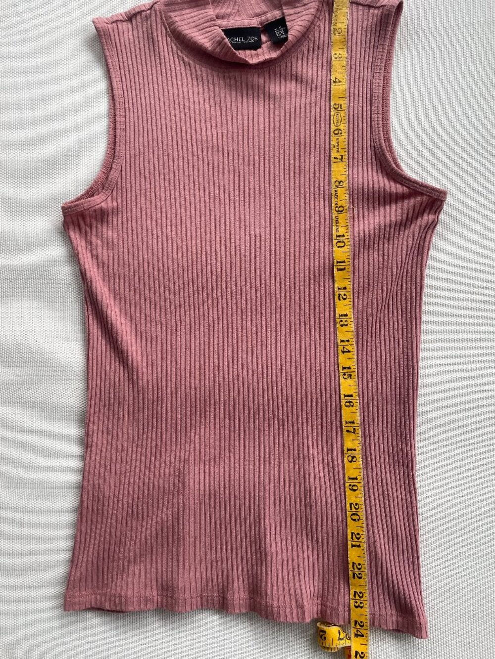 Rachel Zoe Mock Neck Ribbed Sleeveless Top – Dusty Pink/Mauve.  Medium. - Picture 7 of 8